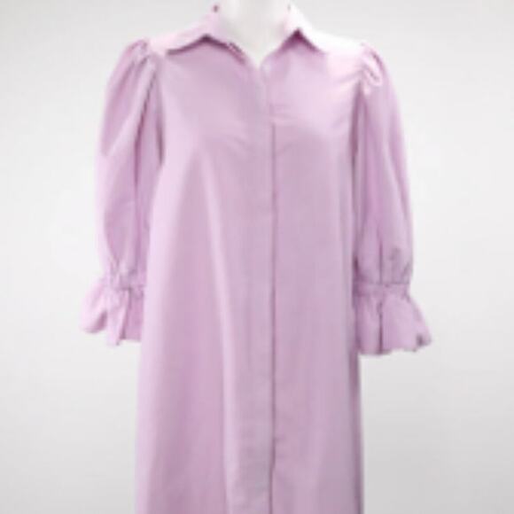 Missguided Long Sleeve Button Down Dress Purple 6 - Picture 1 of 3